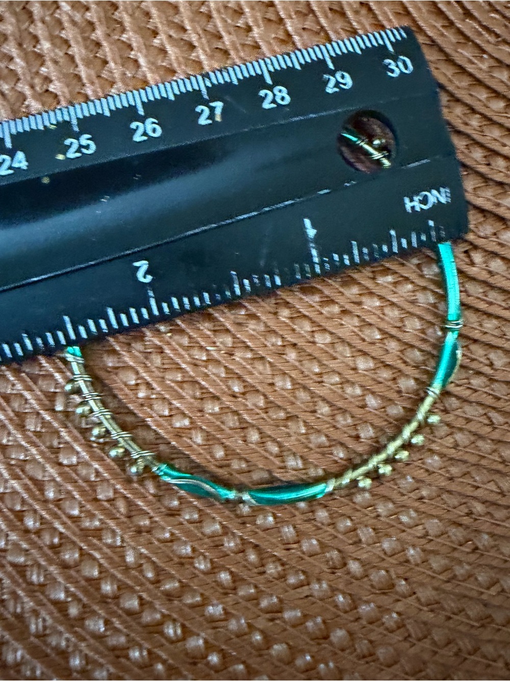 Vintage Green and Gold Women's Bangle Bracelet - Elegant Accent - Picture 3 of 4